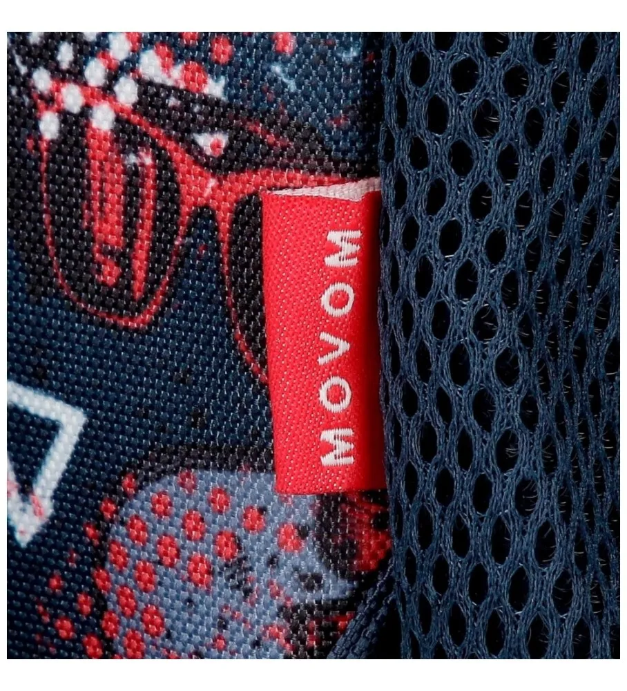 Mochila Escolar Movom Free time con carro 46 cm marino